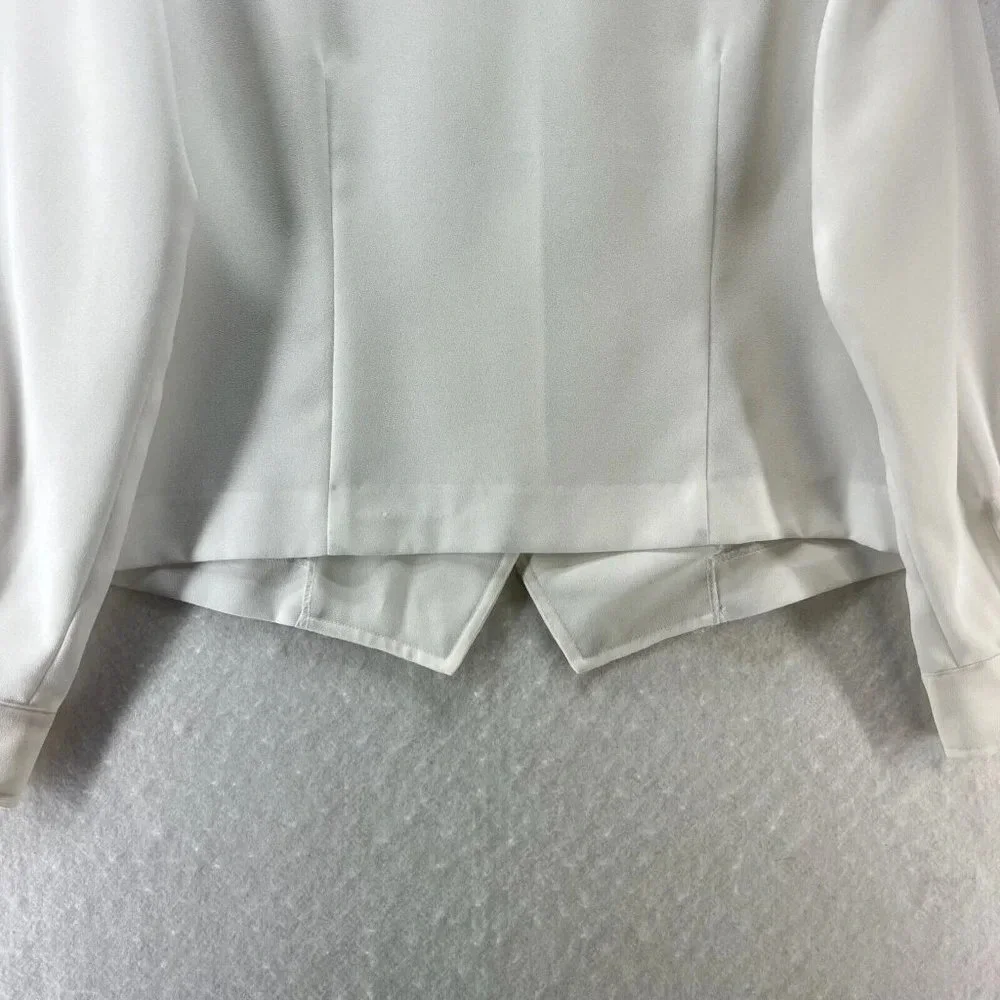 Appleseed's Blazer Womens Size 6P Notch Single Breasted Long Sleeve White - Picture 6 of 10